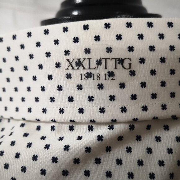 NWOT Lucky Brand Men's Size XXL (18-18 1/2) White w/ Black Tailored Fit Shirt - Picture 5 of 10